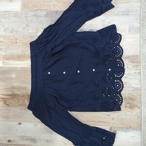 Navy off the shoulder blouse